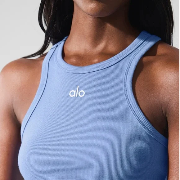 Alo Aspire Tank NWT Crystal Clear Blue/White - Picture 5 of 6